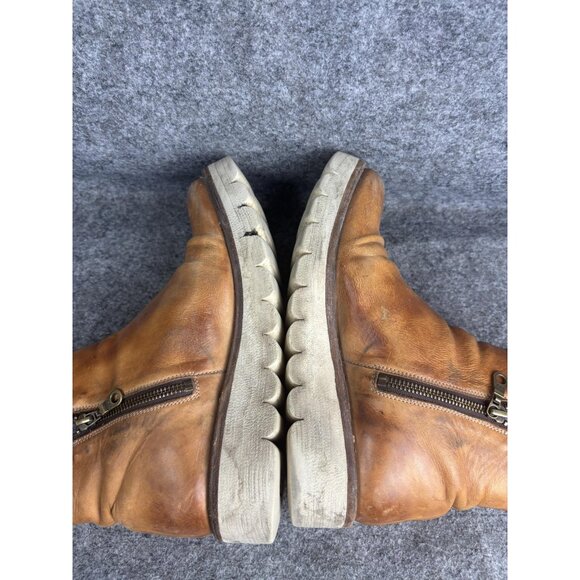 Bed Stu Cobbler Boots Mens Size 8.5 Tan Leather Zipper Vegetable Tanned Shoes - Picture 8 of 9